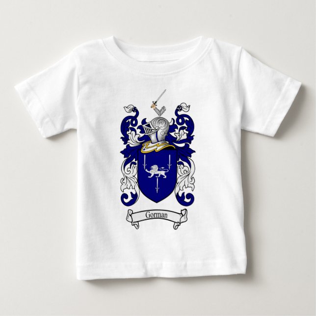CAMISETA DE BEBÉ ESCUDO DE LA FAMILIA DE GORMAN - ESCUDO DE ARMAS (Anverso)