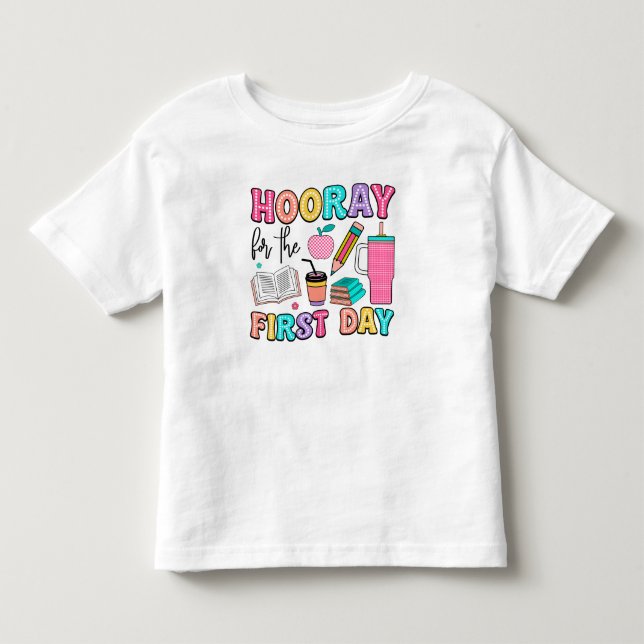 Camiseta De Bebé Escuela de primer día (Anverso)