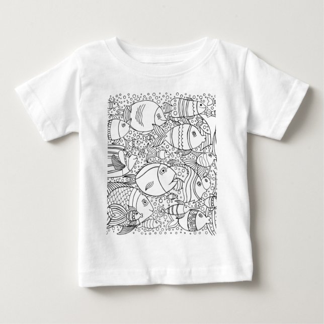 Camiseta De Bebé Escuela inspirada de pescados (Anverso)