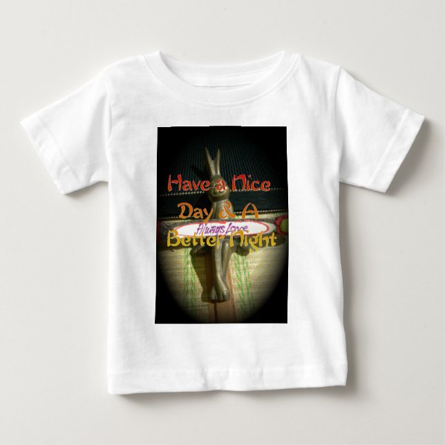 Camiseta De Bebé Escultura de conejo de bronce con citas Inspirador (Anverso)