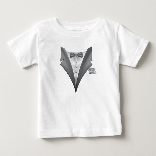 Camiseta De Bebé Esmoquin de novedad impresión Tux (Anverso)