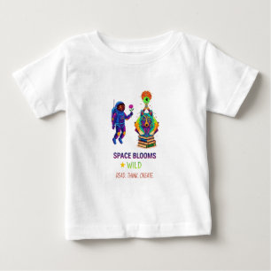 Camiseta De Bebé Espacio estético florece astronauta y gráfico de l