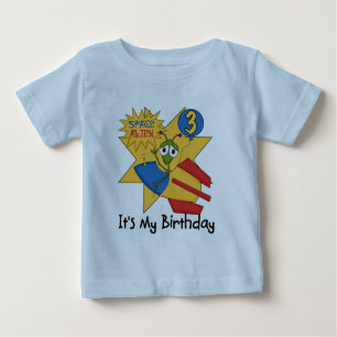 Camiseta De Bebé Espacio Extranjero 3er camisas de cumpleaños y reg