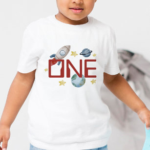 Camiseta De Bebé Espacio Primer Viaje Fiesta de Cumpleaños Alrededo