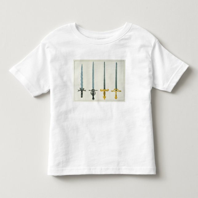 Camiseta De Bebé Espadas, placa 'de una historia del desarrollo a (Anverso)