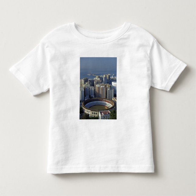 Camiseta De Bebé España, Málaga, Andalucía Vista de Plaza de Toros (Anverso)