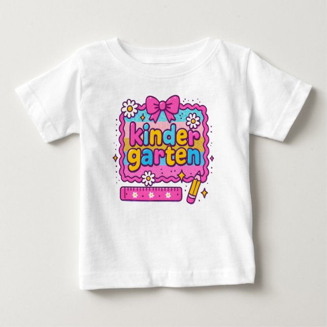 Camiseta De Bebé Esparcen y jueguen al jardín infantil de vuelta a  (Anverso)