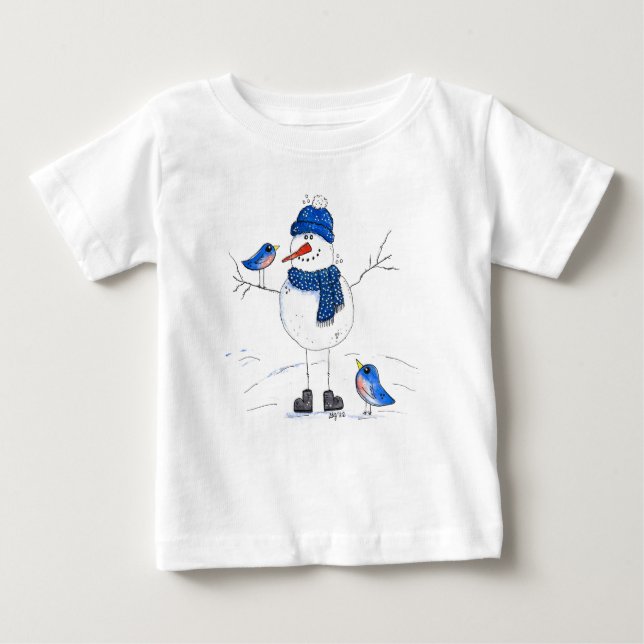 Camiseta De Bebé Espectacular muñeco de nieve de largo alcance (Anverso)