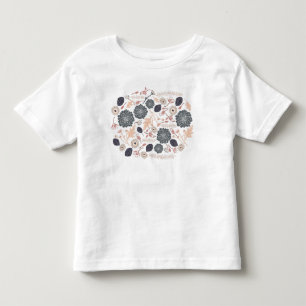 Camiseta De Bebé Espectáculo De Repetición Floral De Peach Gris Gri