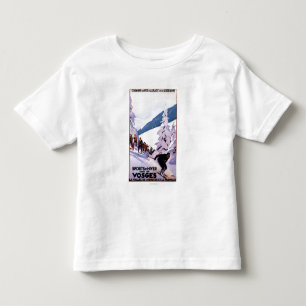 Camiseta De Bebé Espectadores que miran el poster del esquiador