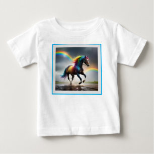 Camiseta De Bebé Espectro de Gracia: Caballo Arcoíris Debajo de Arc