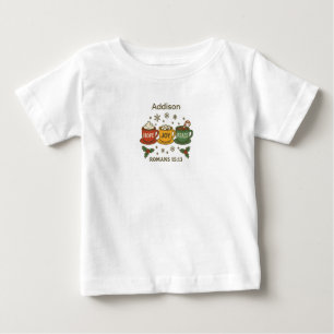 Camiseta De Bebé Esperanza Alegría Paz y Cacao
