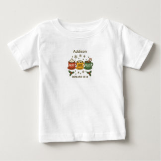 Camiseta De Bebé Esperanza Alegría Paz y Cacao