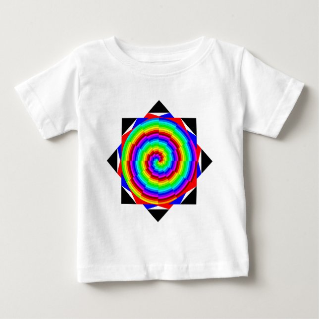 Camiseta De Bebé Espiral arcoiris de Kenneth Yoncich (Anverso)