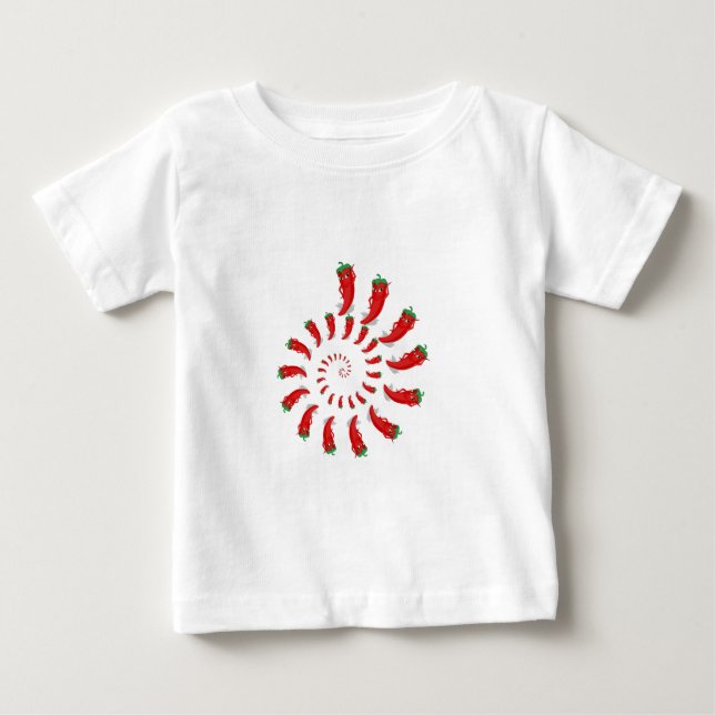 Camiseta De Bebé Espiral de diva de pimienta roja (Anverso)
