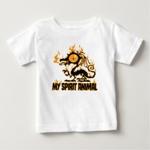 Camiseta De Bebé Espíritu Animal Dragón Crujiente Ardiente