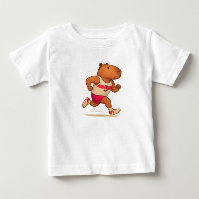 Camiseta De Bebé Espíritu de Carreras: El capibara corre (Anverso)