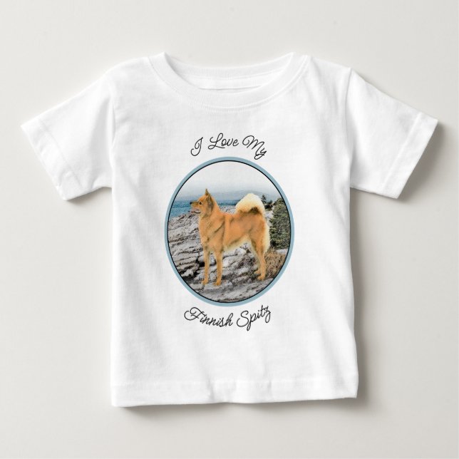 Camiseta De Bebé Espitz finlandés en la pintura de la costa - Arte  (Anverso)