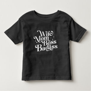 Camiseta De Bebé Esposa mamá Jefe Badass Funny Día de la Madre Sarc