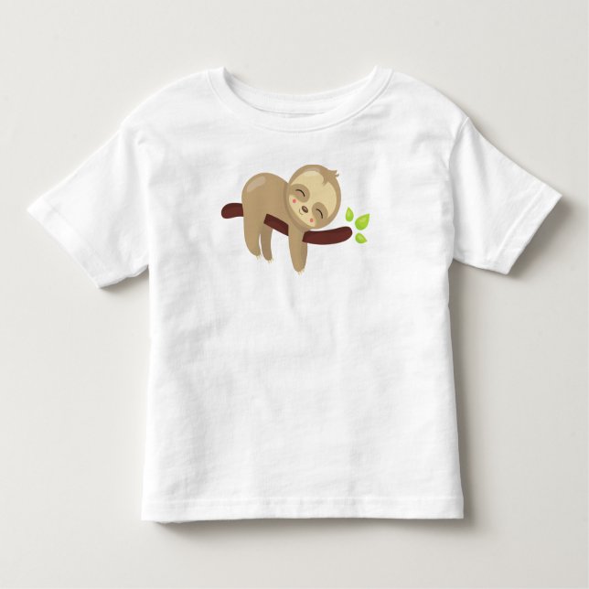 Camiseta De Bebé Espuma Cuta, Lenta Bebé, Lazy Sloth, Eslora Durmie (Anverso)