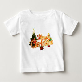 Camiseta De Bebé Espuma de Navidades dorados - Árbol festivo