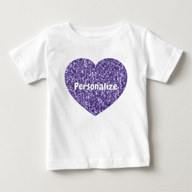 Camiseta De Bebé Espuma violeta ultravioleta el corazón personaliza (Anverso)