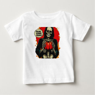 Camiseta De Bebé Esqueleto de Mano que Sostiene Calabaza con Sensac