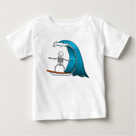 Camiseta De Bebé Esqueleto Divertido Surfear