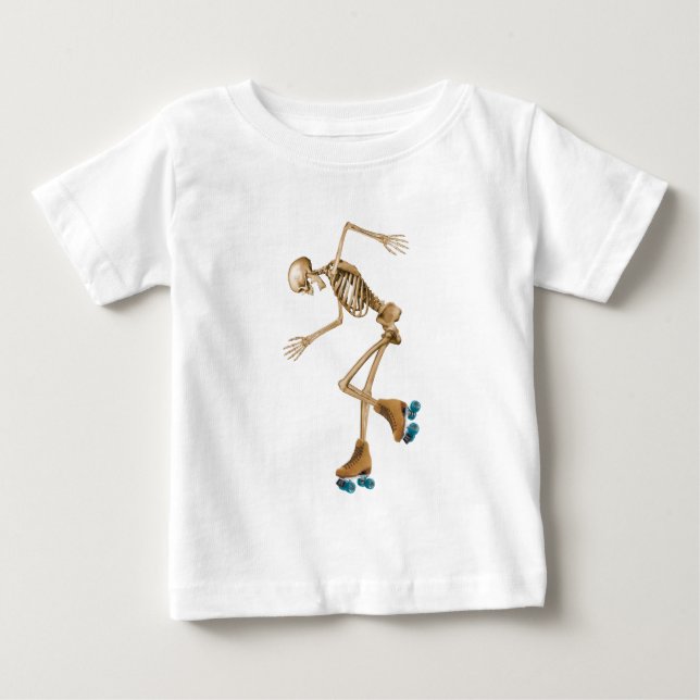 Camiseta De Bebé Esqueleto en pcteres de ruedas (Anverso)