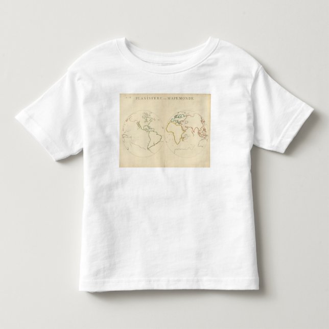 Camiseta De Bebé Esquema 2 del mapa del mundo (Anverso)