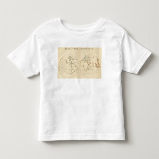 Camiseta De Bebé Esquema del mapa del mundo