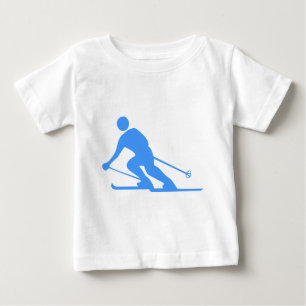 Camiseta De Bebé Esquí - Azul bebé