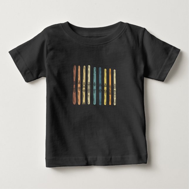 Camiseta De Bebé Esquí - Colección de tablas de esquí (Anverso)