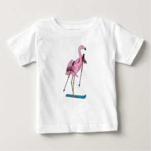 Camiseta De Bebé Esquí de Flamingo