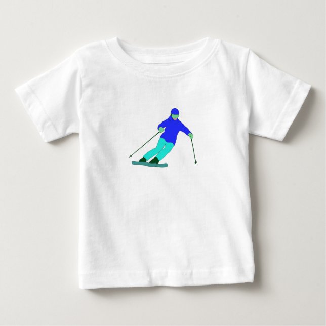 Camiseta De Bebé Esquí de nieve esquiadora (Anverso)