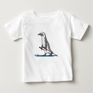 Camiseta De Bebé Esquí de Pingüino