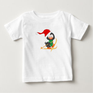 Camiseta De Bebé Esquí del pingüino del navidad