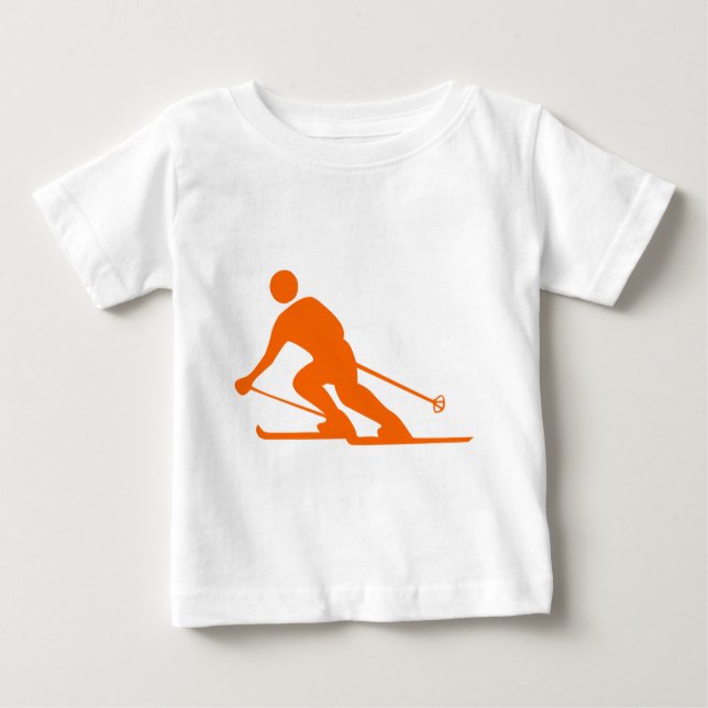 Camiseta De Bebé Esquí - Naranja (Anverso)
