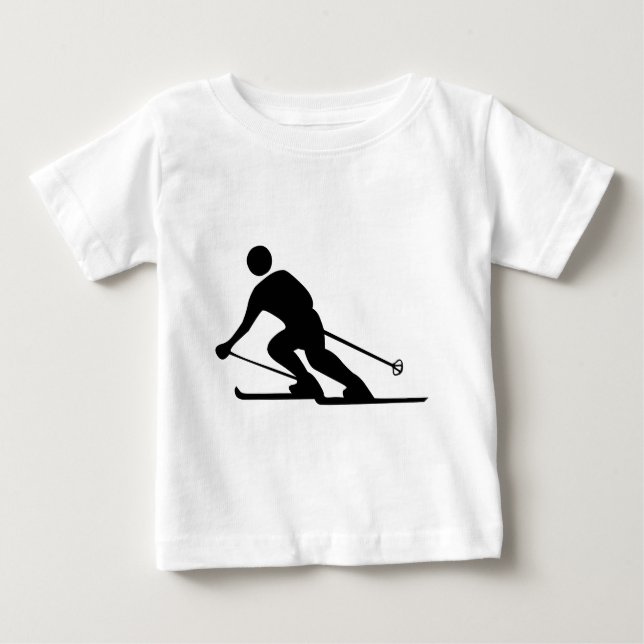Camiseta De Bebé Esquí - Negro (Anverso)
