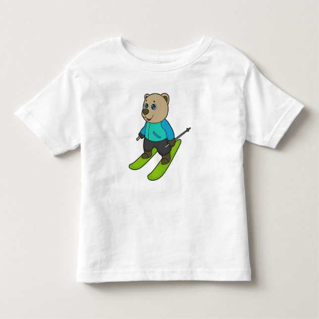 Camiseta De Bebé Esquí para esquiador de oso (Anverso)