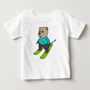 Camiseta De Bebé Esquí para esquiador de oso