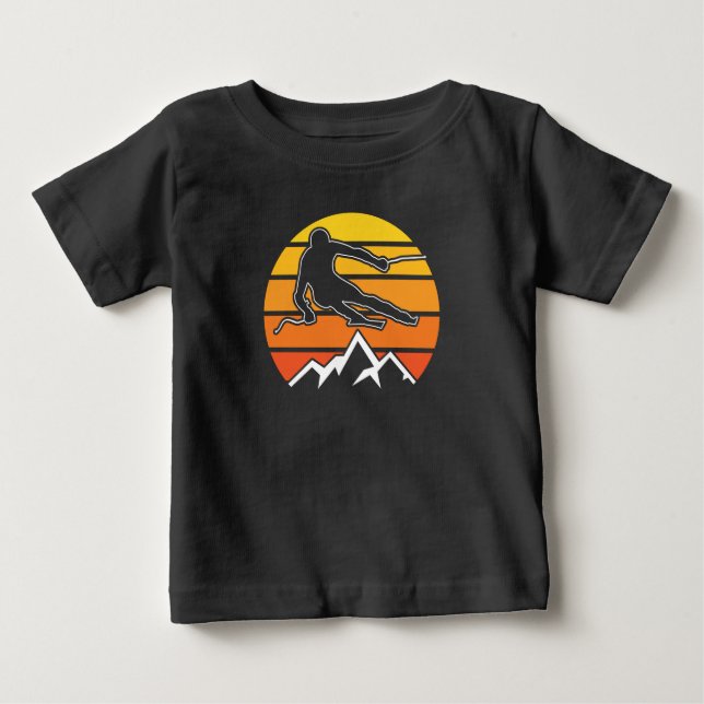 Camiseta De Bebé Esquí retro (Anverso)