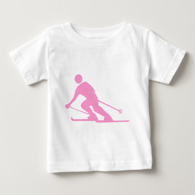 Camiseta De Bebé Esquí - Rosa (Anverso)