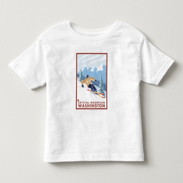Camiseta De Bebé Esquiador de la nieve de Downhhill - montaña (Anverso)