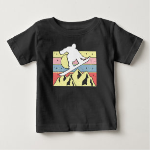 Camiseta De Bebé Esquiador de nieve Snowboard Snowboard Retro