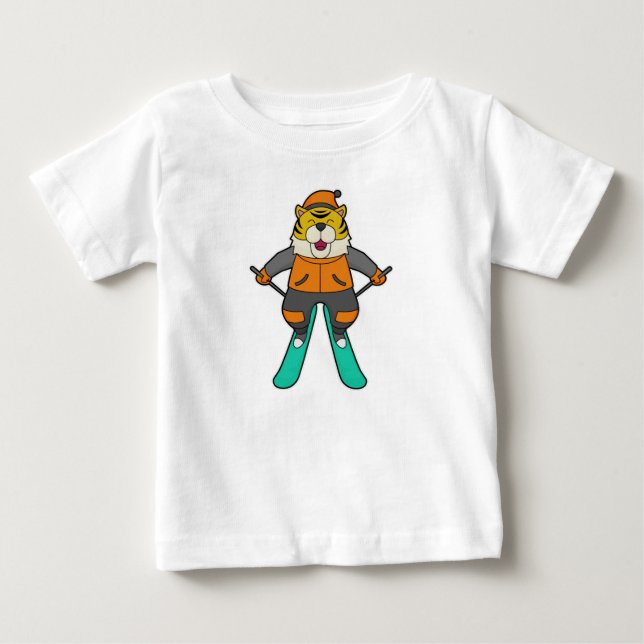 Camiseta De Bebé Esquiador de tigres (Anverso)