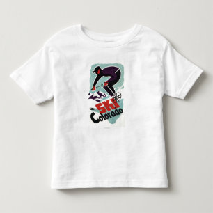 Camiseta De Bebé Esquiador negro y púrpura vestido