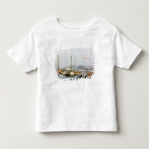 Camiseta De Bebé Esquiadores y niebla matutina en el puerto suroest