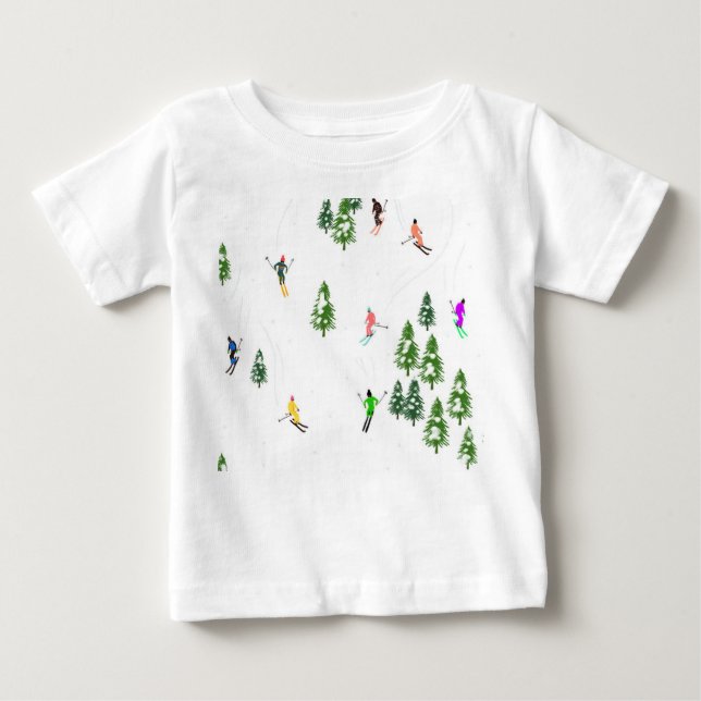 Camiseta De Bebé Esquíes de esquí alpino freeride (Anverso)