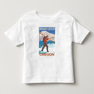 Camiseta De Bebé Esquís de la nieve del esquiador que llevan -